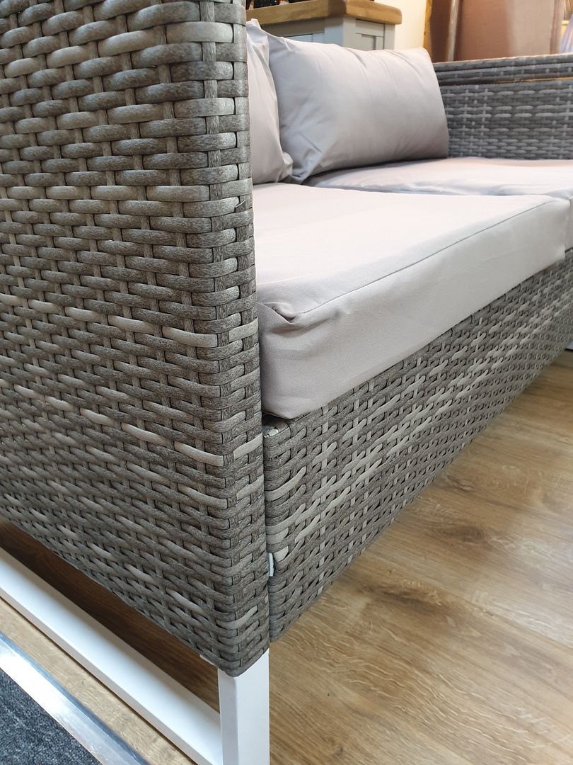 Abreo Mixed Grey Rattan Weave Sofa Set Garden Furniture / Abreo Rattan